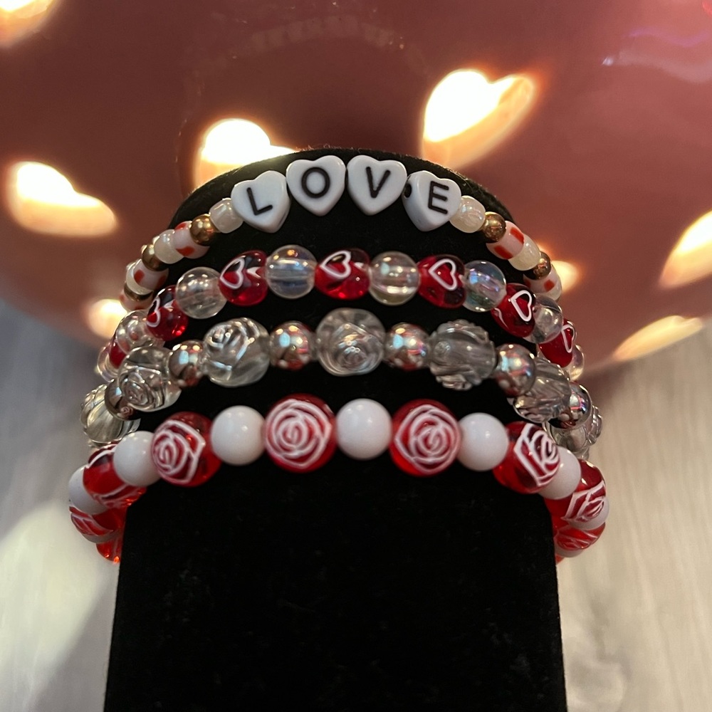 4 Valentine’s day bracelets❤️